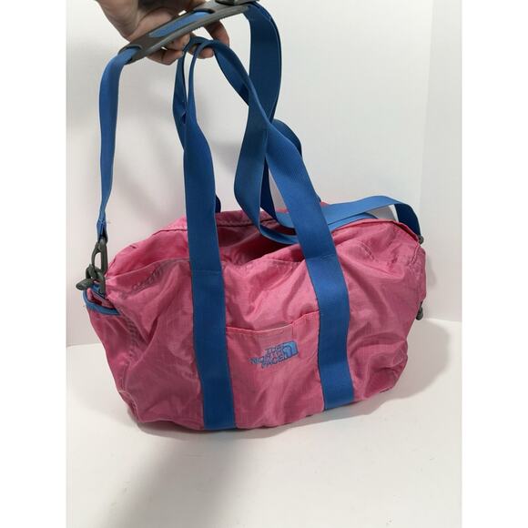 The North Face Handbags - Vintage North Face Duffle Bag Gym Y2K Pink & Blue Handle Shoulder Strap Travel